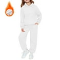 thumbnail image 2 of XXWXYD Girls Boys Velvet 𝖳racksuit Hooded Sweatshirt Jogger Sweatpants Teenagers Kids 2-Piece Warm Athletic Sweatsuits Sets Fall Winter Clothing Cozy Comfortable Sports Outfit, 2 of 7