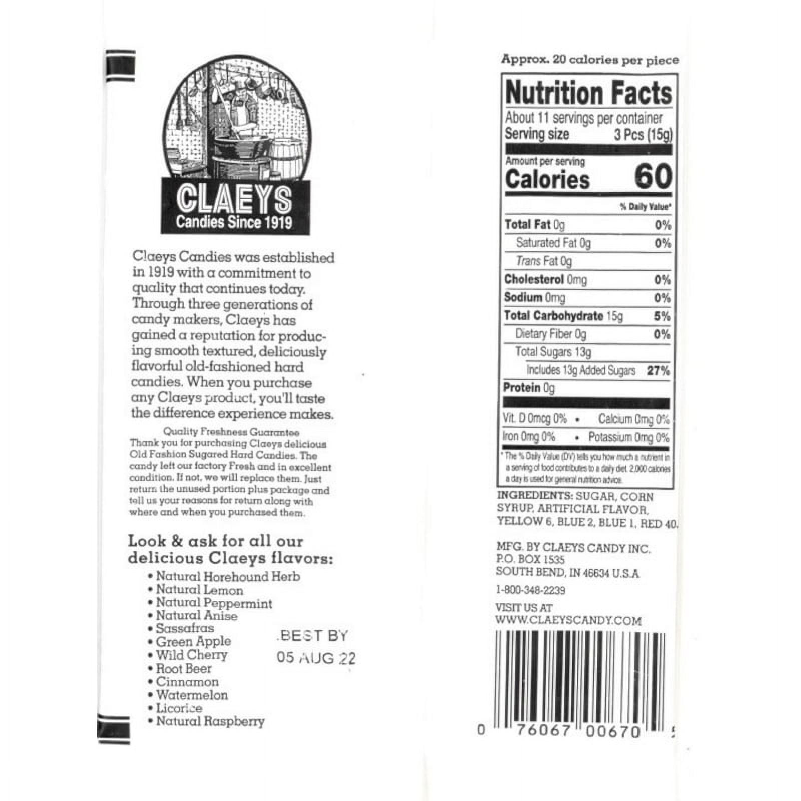 (6 pack) Claeys Old Fashioned Licorice Hard Candy 6oz