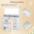 thumbnail image 3 of Gymax Vanity Desk w/Mirror & Lights Power Outlets 3 Color Lighting Modes 7 Drawers, 3 of 10