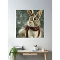 thumbnail image 2 of Rabbit In The Winter Snow Poster Wall Art, Modern Wall Decor For Living Room Bedroom, 16X16 UNFRAMED, 2 of 3