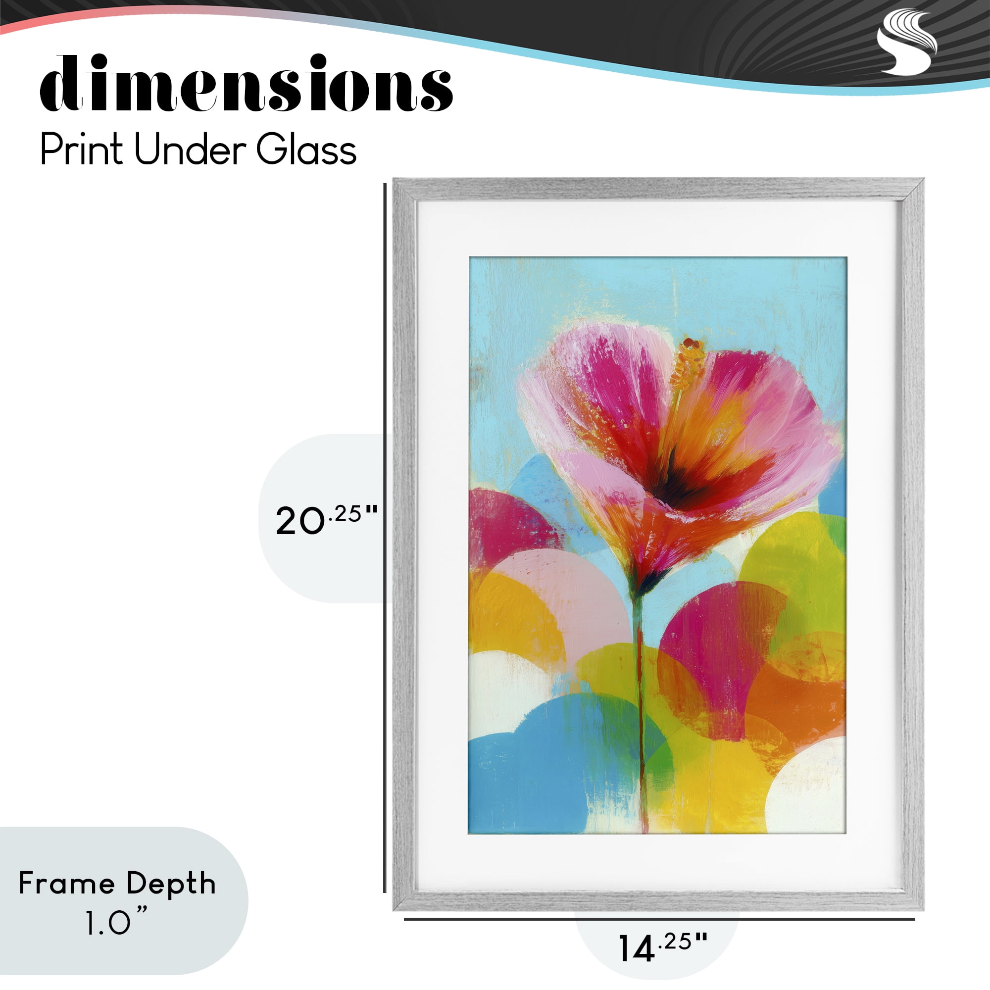 Stupell Industries Hibiscus In The Sun Gray Framed Print Under Glass, design by Chromatic Storm Studio