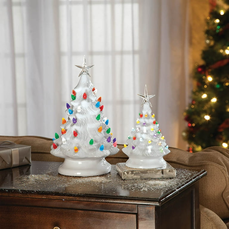 Large 20 1/2 Tall White Vintage Ceramic Christmas Tree