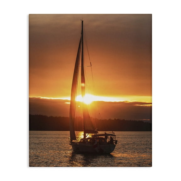 Stupell Industries Tropical Sailboat at Sunset Canvas Art, 16 x 20, by Lil' Rue
