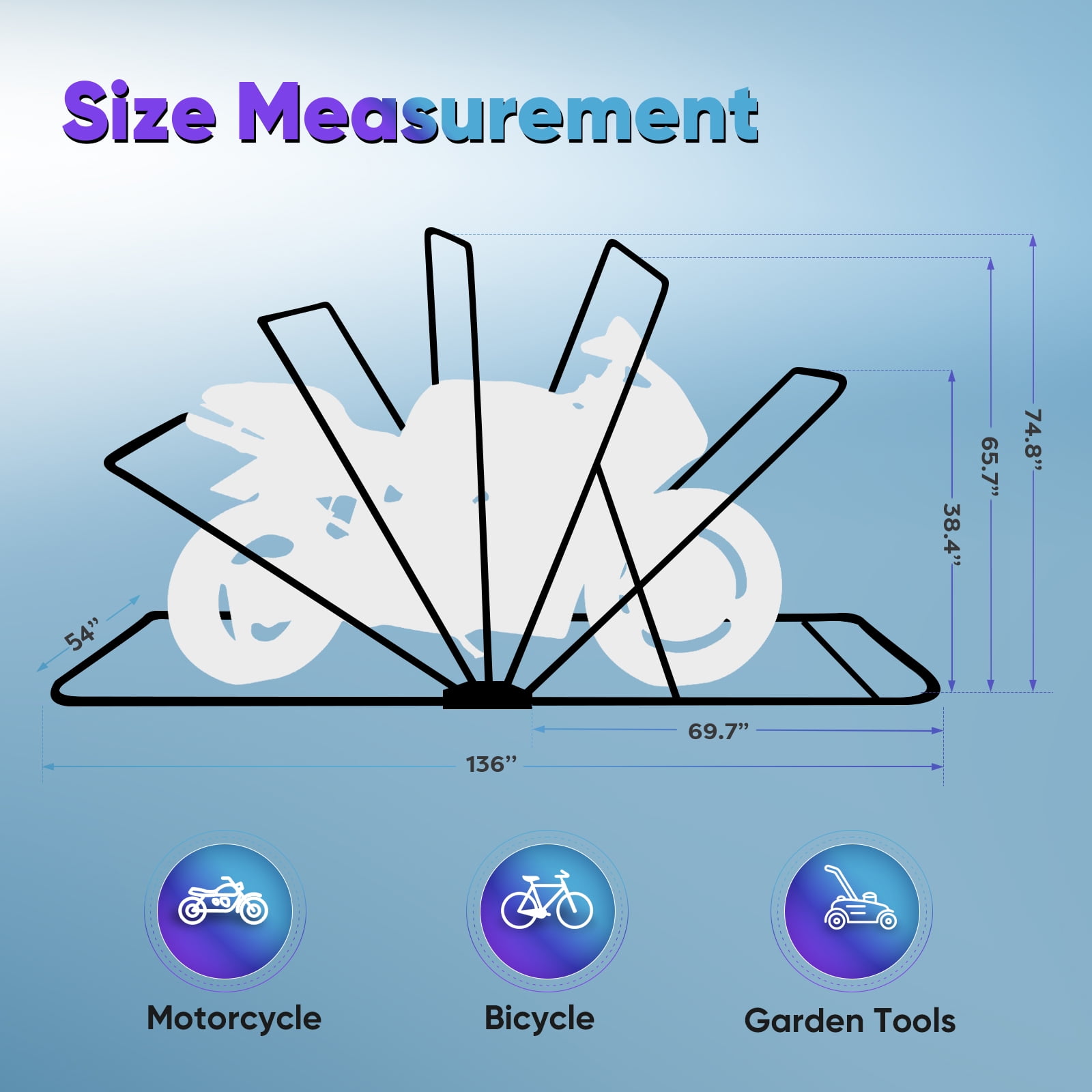 Quictent Stainless Steel Motorcycle Shelter with 2 Roll-Up Side Windows, Waterproof and UV Resistant Outdoor Storage Tent Cover for Motorcycle, Bike, Garden Tools