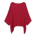 thumbnail image 3 of Eyelet Tops For Women, Ladies Casual Plus Size Loose Cotton Linen Solid Color Tops Shirt Blouse Hot Pink Tops Women Workout Tank Woman Date Night Tops Blouses Casual Blouses (XXL, Red) Unbranded, 3 of 5