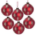 thumbnail image 2 of D3.9" Christmas Ornaments, Glass Decorative Hanging Christmas Tree Ornaments for Holiday Party Decorations, Set of 6, 2 of 8