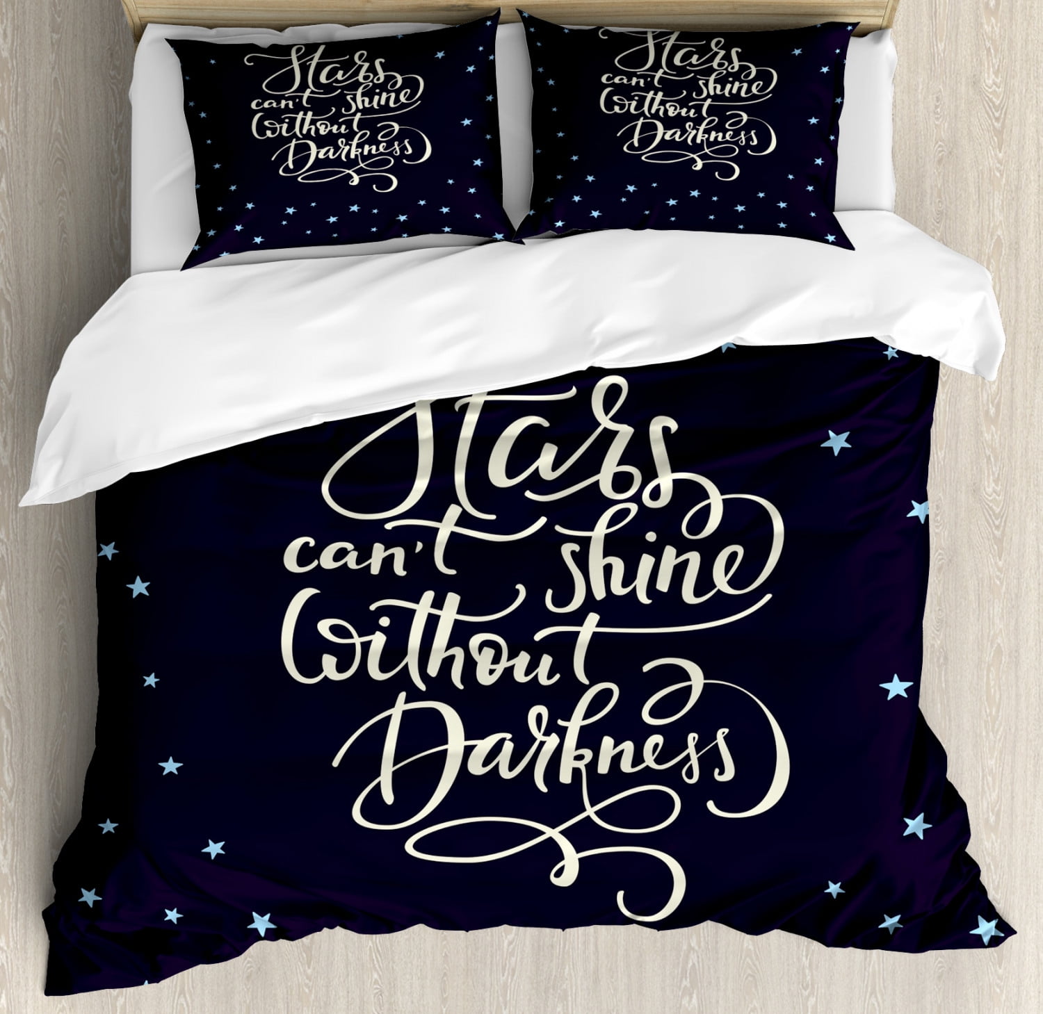 Inspirational Duvet Cover Set, Motivation Life Message Happiness