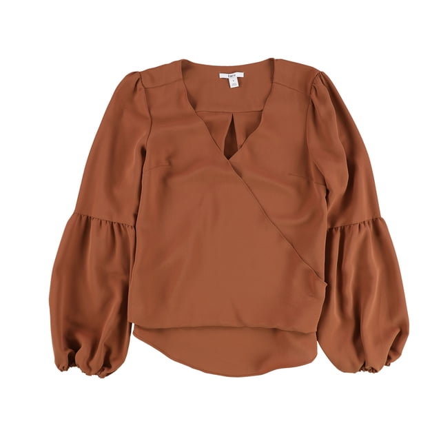 bar III Blusa de punto con mangas tipo blusón para mujer, marrón, XS bar III Tejer