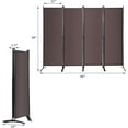 thumbnail image 2 of CZMJY 5.6FT Folding Room Divider Freestanding 4-Panel Privacy Screen with Sturdy Iron Frame, Double Hinged Partition Wall Dividers for Home Office Separator, Black, 2 of 8