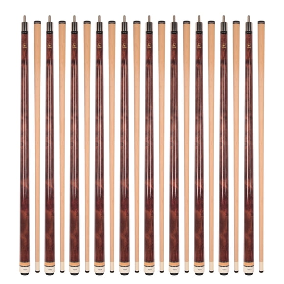 ASKA L3 Mahogany Billiard Pool Cues - Lot of 10, 58" Canadian Maple Shaft, 13mm Hard Tip, Mixed Weights