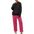thumbnail image 2 of Mifsaly Women's Pajama Sets Fuzzy Fleece Warm Winter Pjs 2 Piece Homewear Matching Outfits Hooded Soft Cozy Sleepwear Plus Size Long Sleeve Nightwear Loose Thermal Pants Fashion Homewear Loungewear, 2 of 7