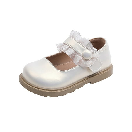 

Tenmix Children Mary Jane Ankle Strap Princess Shoe Comfort Flats Magic Tape Sandals Girl s Round Toe Lightweight Casual Shoes Silver 6.5C