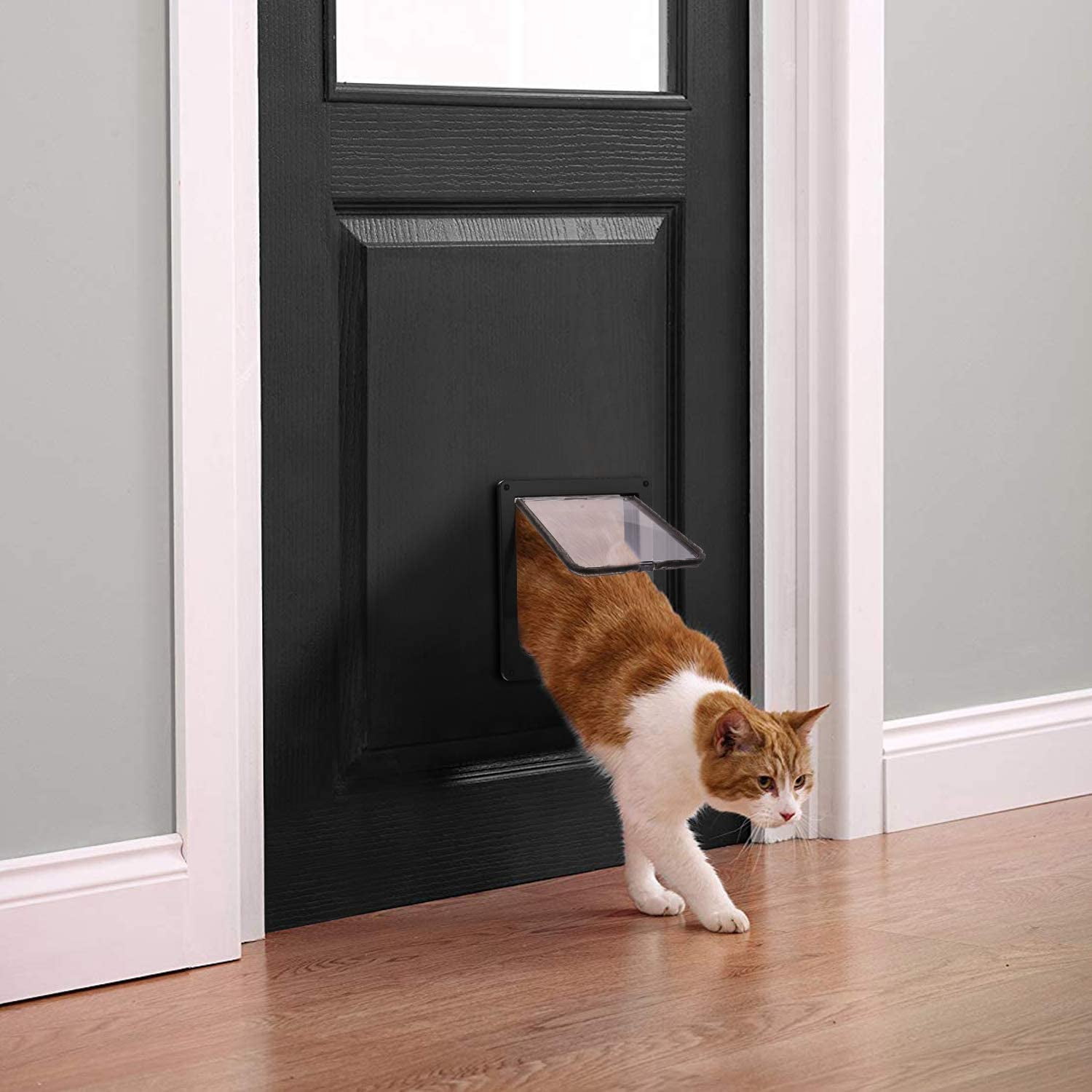 Gallfeel Dog Flap Microchip Cat Flap Screen Window Pet Door For Cats Doggie 4 Way Locking Cat Flap Dog Cat Flip Door Cat Flap Microchip Large Cat Flap