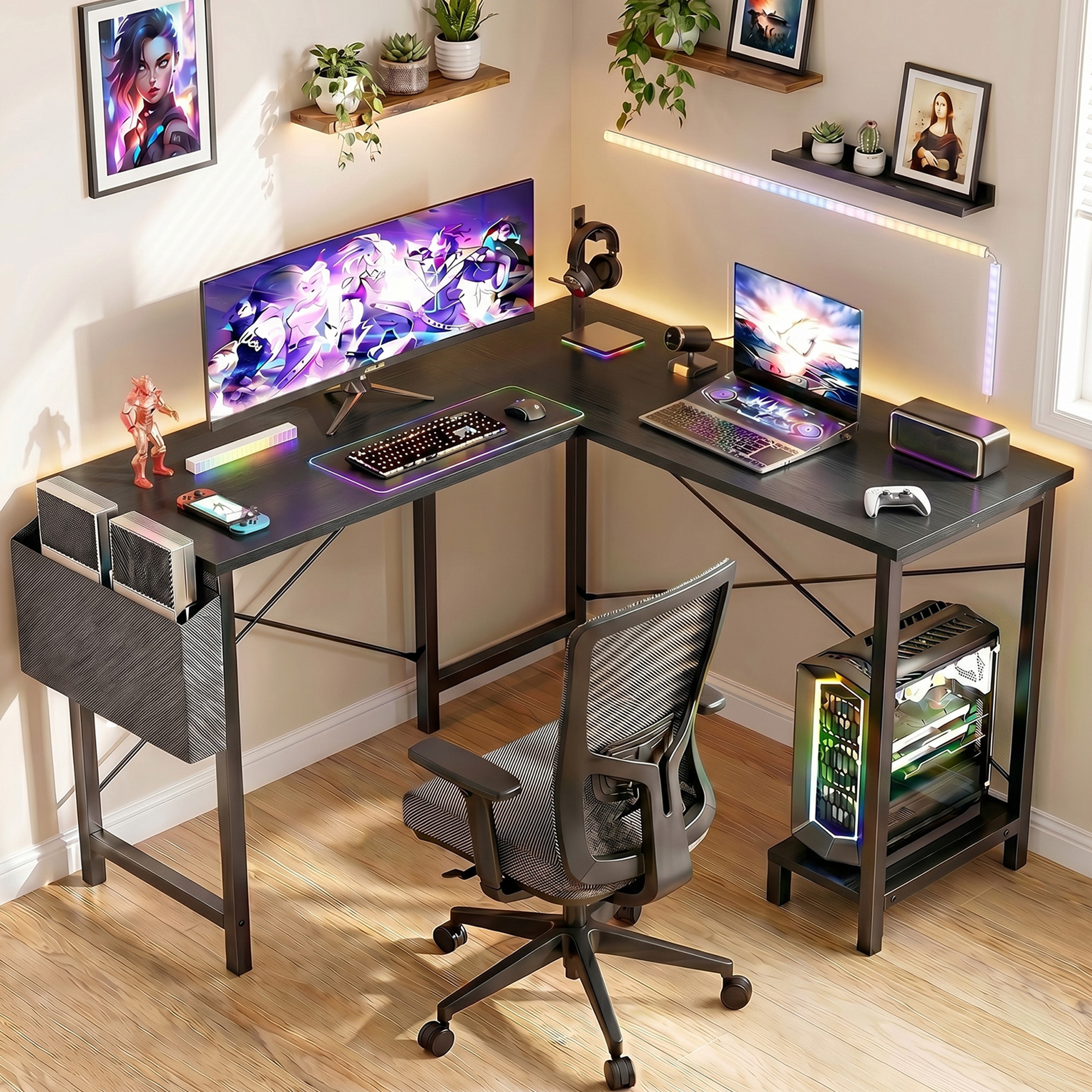 Concetta 49" Reversible L-Shaped Computer Desk with Storage photo 3