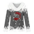 thumbnail image 3 of MHFRRA Camiseta Informal de Manga Larga para Festividades, Suave, Cómoda y de Uso Diario, Blusa Holgada para Celebraciones de Temporada y Un Atuendo Acogedor. Gris Oscuro, 3 of 3