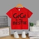 thumbnail image 4 of Camiseta divertida de algodón de manga corta con estampado del alfabeto para niños y niñas, camiseta informal divertida de verano, 4 of 5