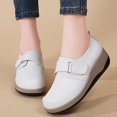 thumbnail image 6 of Miluxas Women's Leather Platform Slip-On Loafers Comfortable Casual Wedge Heel Non-Slip Walking Shoes Work Nurse Shoes White 8.5(41), 6 of 9