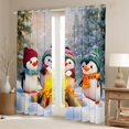 thumbnail image 2 of jejeloiu Cute Pinguin Blackout Curtains Set of 2 (52x84 Each),Cartoon Ocean Animal Window Curtains,Winter Theme Curtains and Drapes For Kids,Luxury Bedroom Decor, 2 of 6