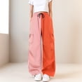 thumbnail image 2 of felwors Women's Color Block Cargo Pants - High Waisted Wide Leg Casual Trousers with Pockets Pink, XL, 2 of 8