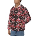thumbnail image 3 of Uemuo Rose Flowers for Men's Fashion Full-zip Hoodies & Sweatshirts with Kangaroo Pocket, Zip-up Hooded Sweatshirt, Moisture Wicking & Breathable-Medium, 3 of 5