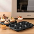 thumbnail image 6 of NOGIS 2 PCS Non-Stick Round 6-Cup Standard Muffin Baking Pan Set Carbon Steel Cupcake Pan Muffin Tin Perfect for Making Muffins or Cupcakes, Black, 6 of 7