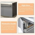 thumbnail image 5 of Amerlife 60" LED Floating Bathroom Double Vanity with Sink Combo, Modern High Gloss Wall Mounted Bathroom Storage Cabinet with 3 Hole Sink, Grey, 5 of 7