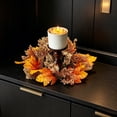 thumbnail image 5 of UALSRZL Candle Rings Wreaths, 10in Thanksgiving Sunflower Maple Leaves Berry Pinecone Candle Rings, Candles Wreath for Fall Table Decor, Multicolor, 5 of 7