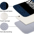 thumbnail image 4 of LVRLVR 1/4 Pcs Wild Animal Leopard Print Fabric Shower Curtain Rug Set - Zebra Print Bath Mat Bathroom Decoration, Dark Blue and Black, 70.8" × 70.8", 4 of 9