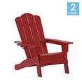 thumbnail image 2 of Flash Furniture Newport Adirondack Chair with Cup Holder, Weather Resistant HDPE Adirondack Chair in Red, Set of 2, 2 of 13