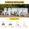 thumbnail image 6 of VEVORbrand 100 PCS White Chair Covers Spandex Chair Covers for Arched Front Universial Stretch Chair Covers for Wedding Banquet Party Event, 6 of 10