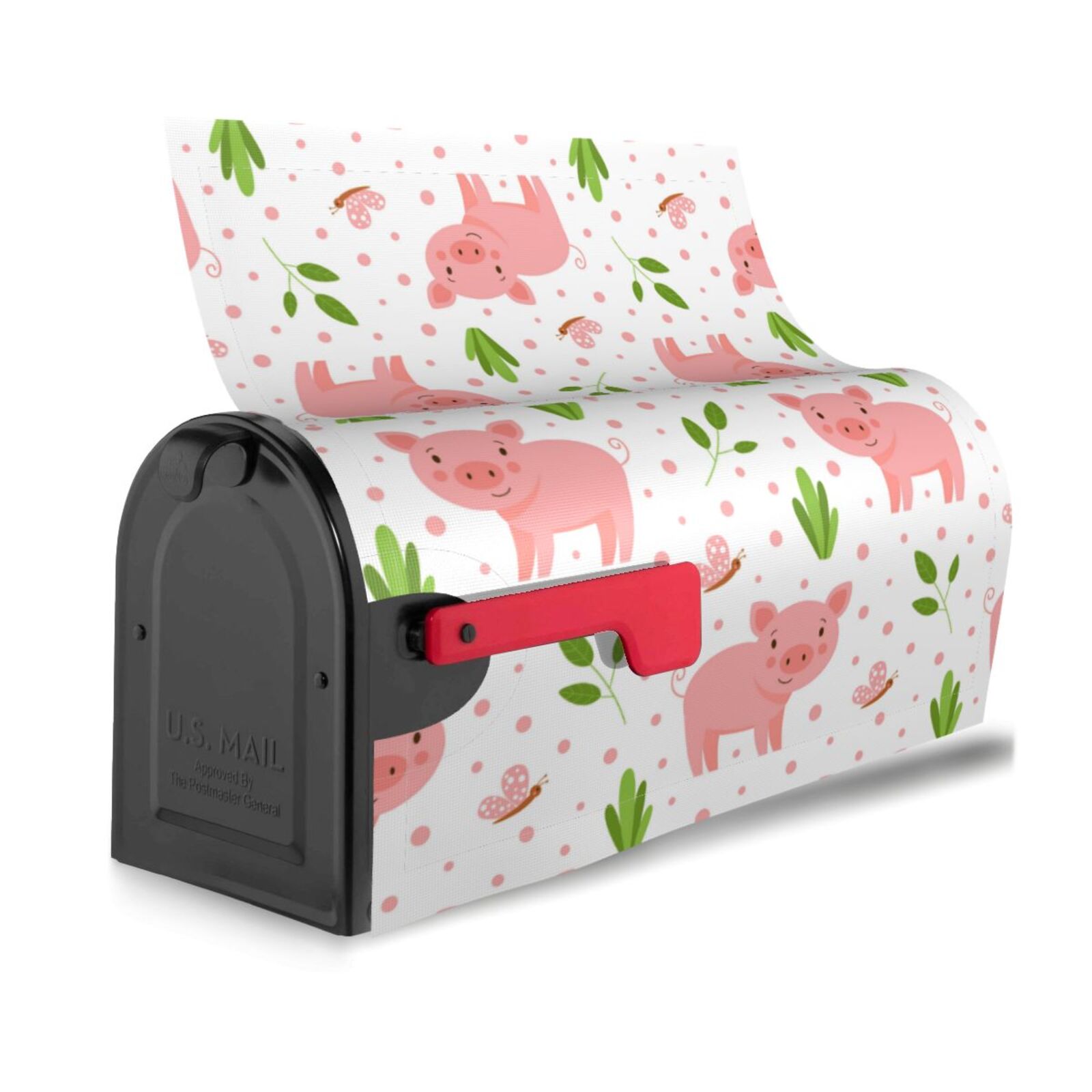 Xecao Funny Little Pigs for Mailbox Cover with Magnetic Strips, Waterproof and Sunscreen, Adds a Decorative Touch to Your Garden Yard.