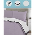thumbnail image 3 of Full Size Quilt Bedding Set, Purple Solid Color Reversible Summer Quilt 3 Pieces, Aesthetics Contemporary Luxury Lightweight Bedspreads Coverlets with 2 Pillow Shams for All Seasons, 3 of 5