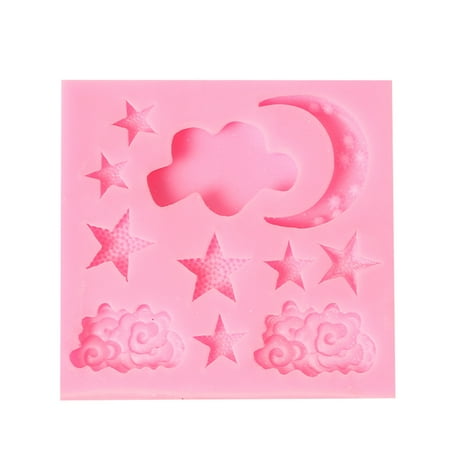 Fine Molds Star - 1 Pcs Cake Molds Moon Stars Clouds Silicone Mold for Fondant Decorating Chocolate Cookie Soap Mould Baking Pastry Tools Random Color