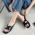 thumbnail image 4 of VerPetridure Slippers for Women Slippers Women's Flat-heeled Square Head Sandals Wear One-line Slippers Breathable Shoes, 4 of 7