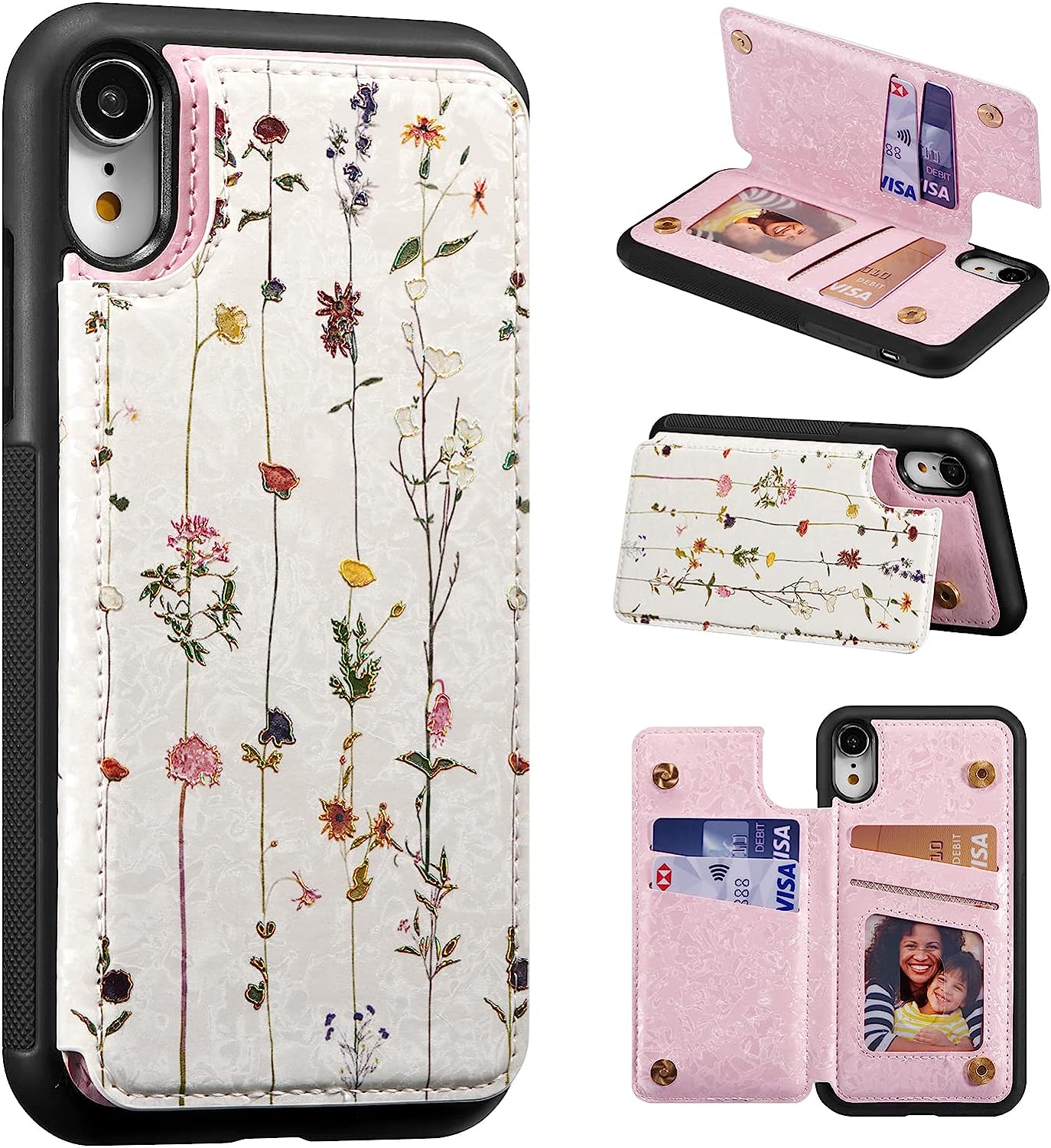 UEEBAI Wallet Case for iPhone XR with Card Holders, PU Leather Cover