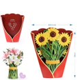 thumbnail image 2 of 1 pieza Ramo de girasol Tarjeta de regalo emergente 3D Tarjeta de felicitación de flores plegables 3D con sobre Tarjeta floral Tarjeta de cumpleaños artesanal para novia o mamá JM JM, 2 of 5
