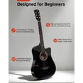thumbnail image 2 of Moukey Beginner Guitar Kit, Acoustic 38 inch Complete Starter Bundle for Kids and Adults w/ Gig Bag, Strap, Extra Strings, Black, EAG-100, 2 of 7