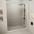 thumbnail image 2 of Wiilayok 56-60 in. W x 72 in. H Double Sliding Shower Door, Semi-frameless Bypass Bathroom Sliding Door with 1/4" (6mm) Tempered Glass for Walk-in Shower, Brushed Nickel, 2 of 8