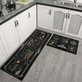 thumbnail image 3 of Black Wine Kitchen Rugs and Mats Set of 2 Wine Decoration Kitchen Rug Non Slip Absorbent Kitchen Mat for Sink Waterproof and Washable Runner Rugs for Laundry Room 17"x48"+17"x24", 3 of 6