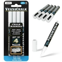VersaChalk Liquid Chalk Markers - Bright White, 3mm Fine Tip, 4 Pack
