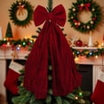 thumbnail image 4 of Large Velvet Bow Ornament, 180Cm Size, Christmas Shopping Mall And Home Decoration For Christmas Tree Door Wreath Fence Fireplace Staircase, 4 of 5
