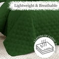 thumbnail image 5 of Exclusivo Mezcla Bed Quilt Set King Size for All Seasons, Stitched Pattern Quilted Bedspread/ Bedding Set/ Coverlet with 2 Pillow shams, Lightweight and Soft, Grass Green, 5 of 7