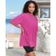 thumbnail image 4 of Camiseta Adorejoy Oversize Vintage Lavada para Mujer - Rosa Claro, 4 of 8