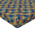 thumbnail image 4 of Ambesonne Geometric Fitted Sheet, Grunge Abstract Stripes, Twin XL Size, Marigold and Sky Blue, 4 of 5