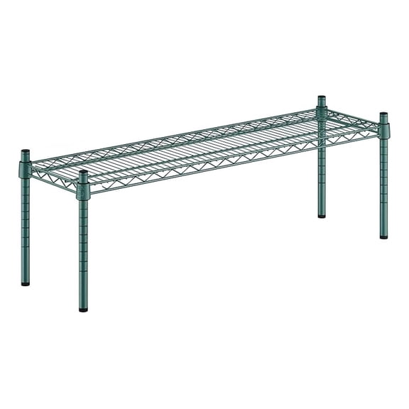 12" x 42" x 14" Green Epoxy Wire Storage Shelf, Dunnage Rack, 1 Tier Small Shelf