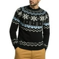 thumbnail image 2 of ZVNAΖH Men's Nordic Fair Isle Snowflake Knit Sweater Casual Crew Neck Pullover Slim Fit Knitted Christmas Sweaters Holiday Party, 2 of 7