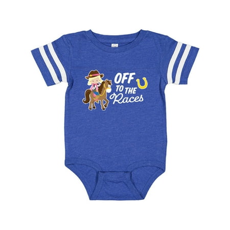 

Inktastic Off To The Races with Cowgirl on Horse Gift Baby Girl Bodysuit