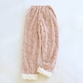 thumbnail image 2 of DHFJKG Women's Thick Fuzzy Pajamas Pants Floral Jacquard Loose Fit Elastic Waist Warm Pants With Pockets Homewear Comfort Trousers, 2 of 9