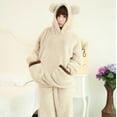 thumbnail image 2 of Pijamas de franela de manga larga para mujer de otoño e invierno, lindos pijamas de felpa de estilo coreano, conjunto de ropa para el hogar de vellón coral de invierno grueso, 2 of 4