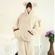 thumbnail image 3 of Pijamas de franela de manga larga para mujer de otoño e invierno, lindos pijamas de felpa de estilo coreano, conjunto de ropa para el hogar de vellón coral de invierno grueso, 3 of 4